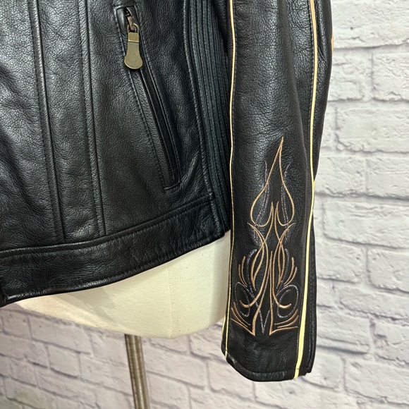 🚫SOLD🚫Harley Davidson 110th Anniversary Limited Edition Swarovski Leather Jacket - Picture 7 of 14
